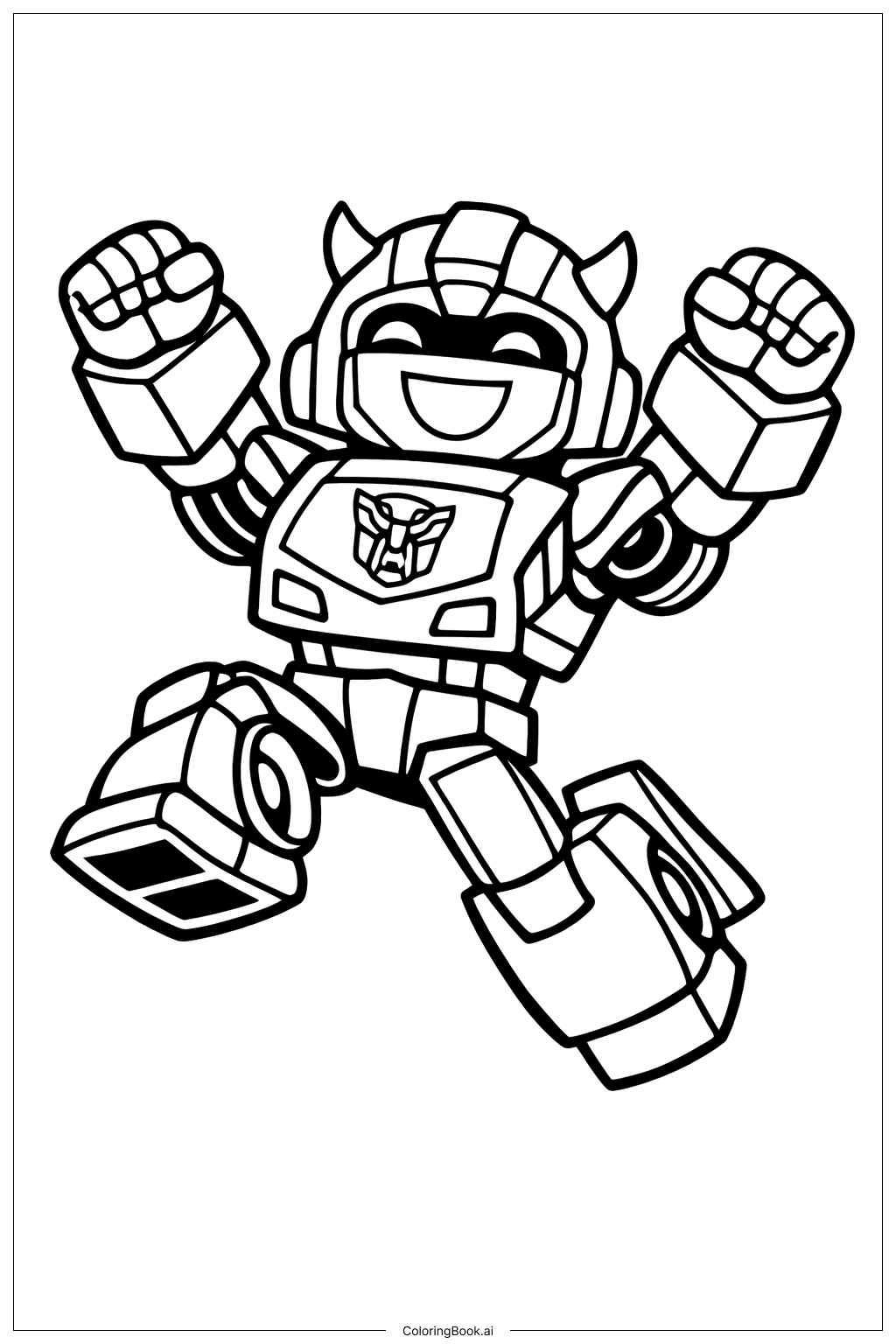  Page de coloriage Joie sautillante de Bumblebee Transformer 