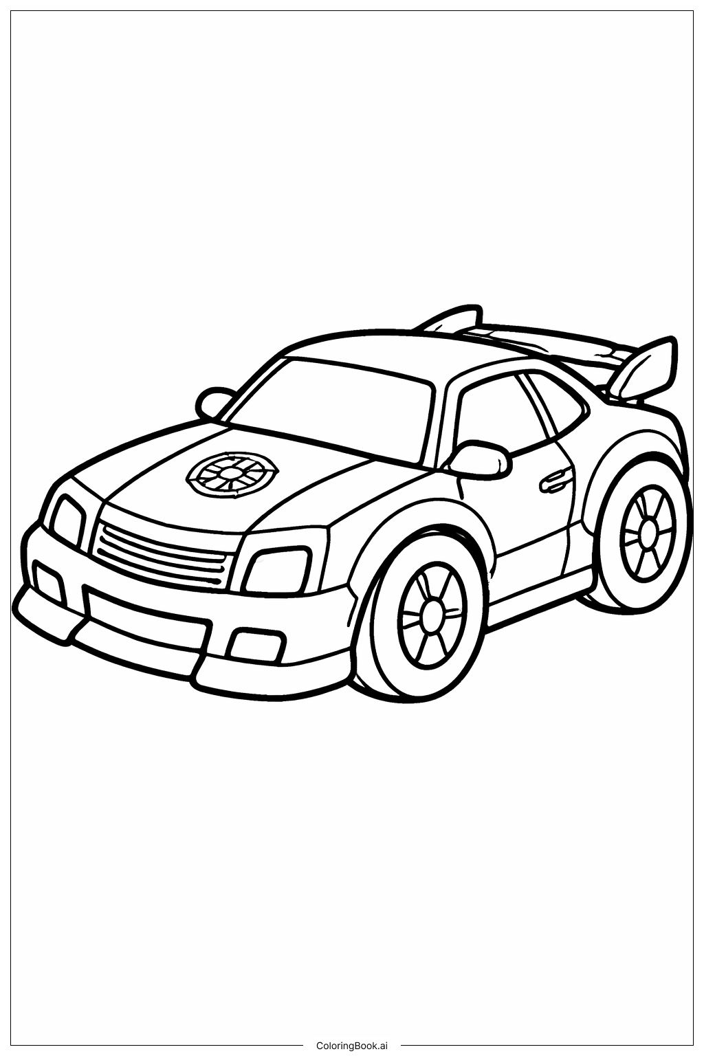  Page de coloriage Transformeur Bumblebee Mode Voiture Simple 