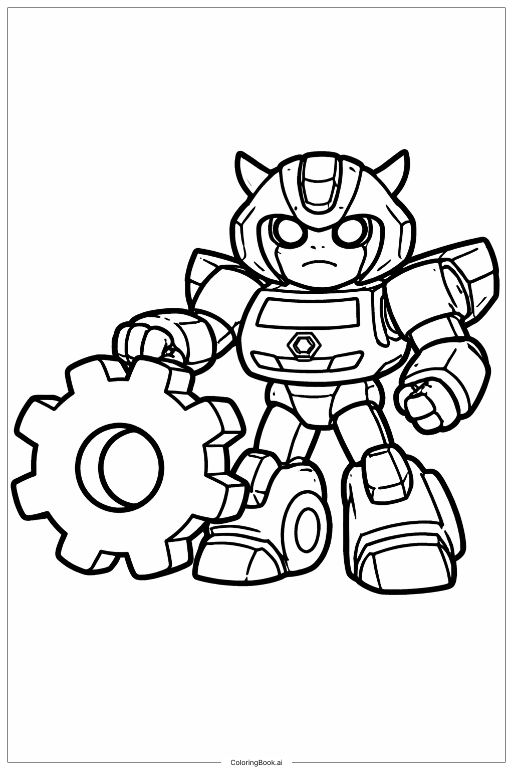  Page de coloriage Transformateur Coccinelle Engrenage Simple 