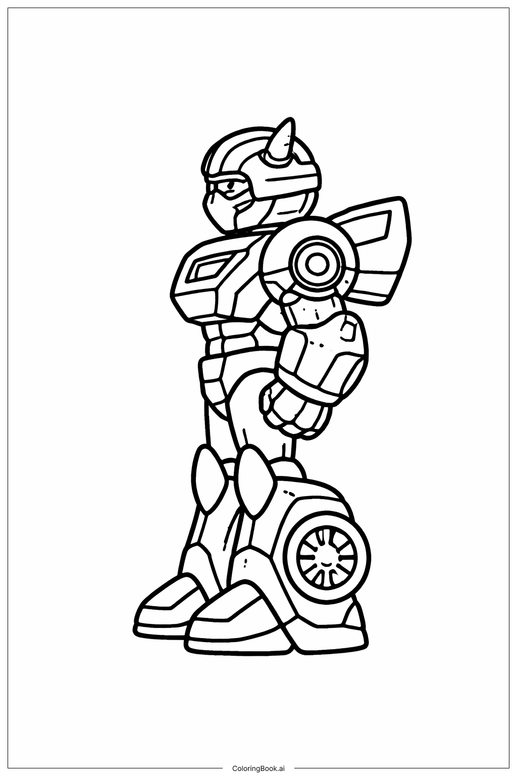  Page de coloriage Transformer Bumblebee Vue Latérale 