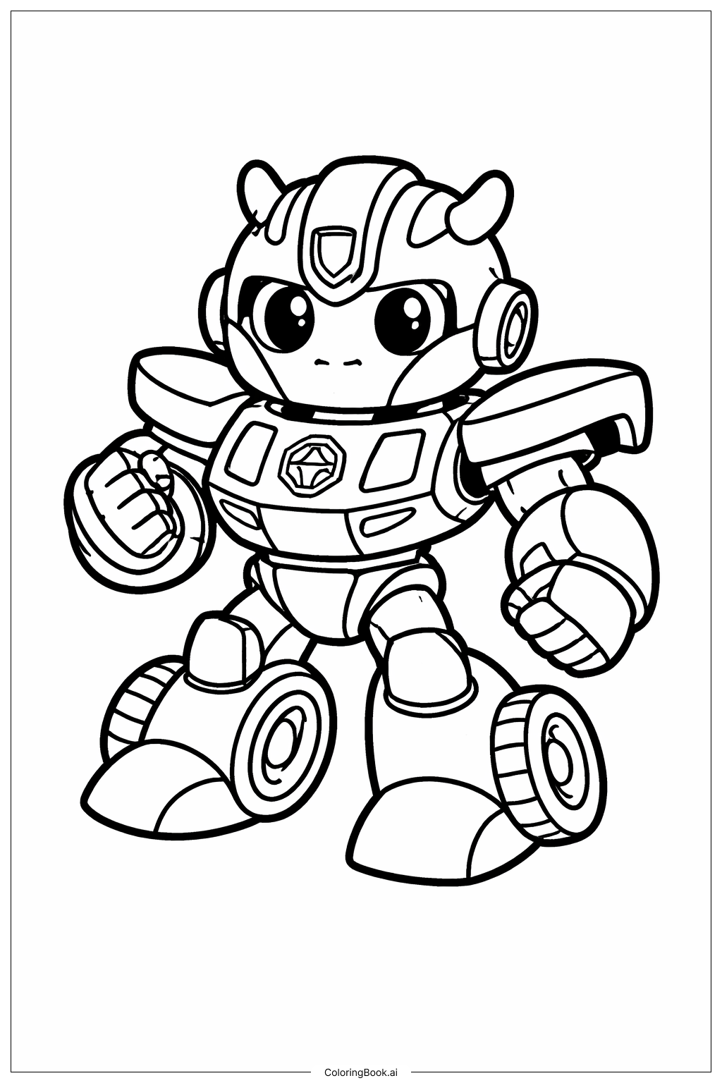  Page de coloriage Petit robot Bumblebee Transformer 
