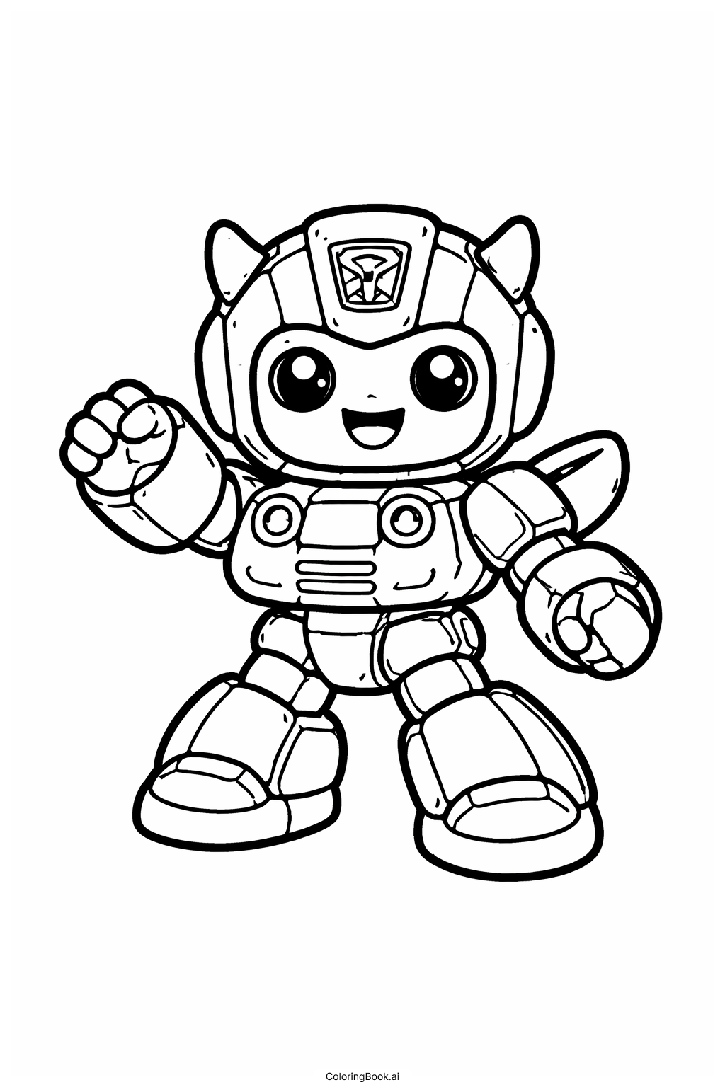  Page de coloriage Bumblebee Transformer Style Tout-petits 