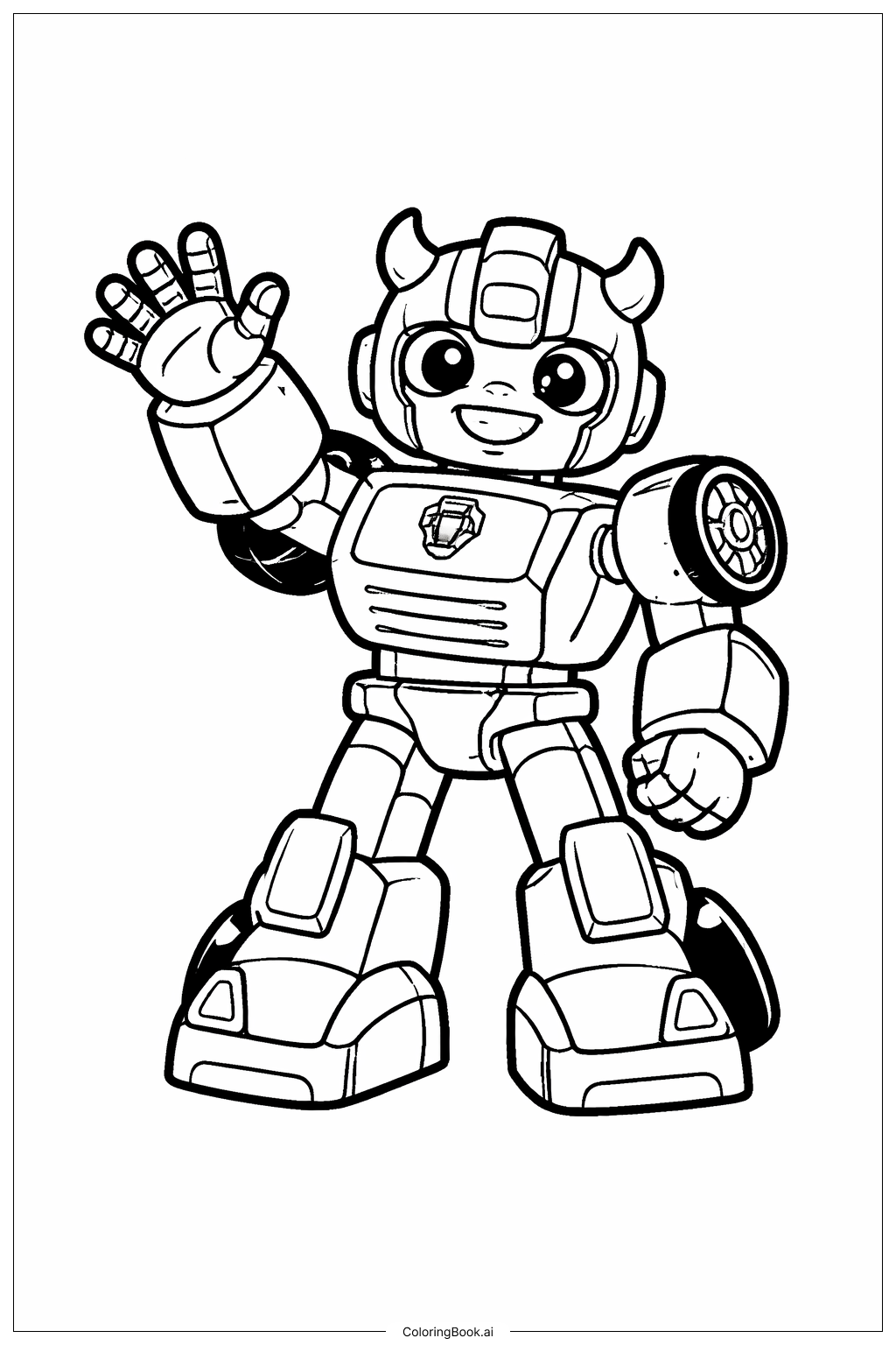  Page de coloriage Transformeur Frelon faisant un signe de la main 