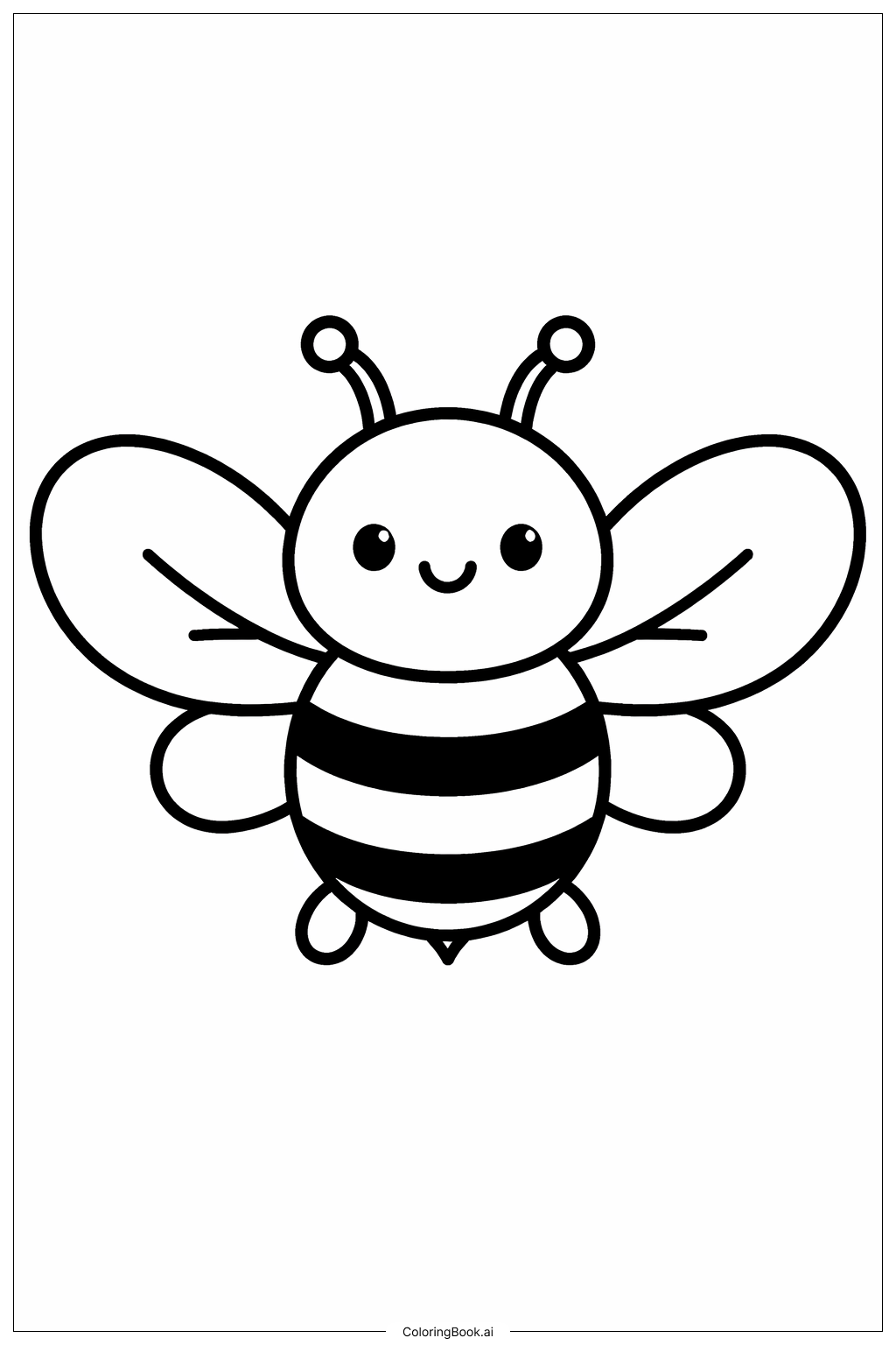 Bumblebee With Big Wings Coloring Page