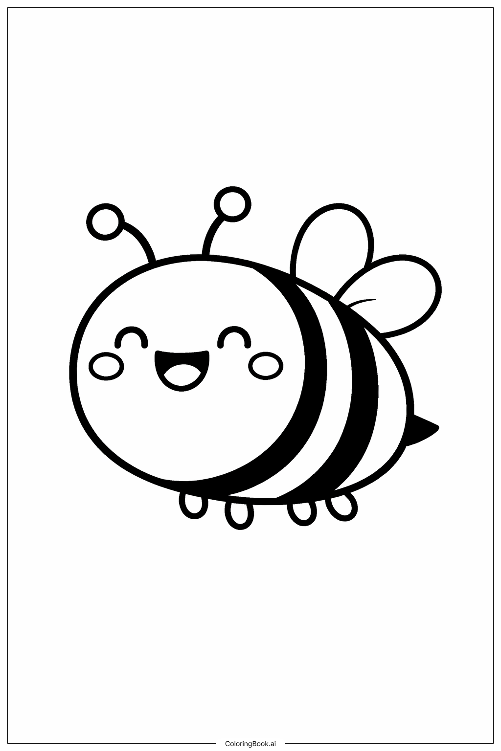 Bumblebee With Smile Coloring Page