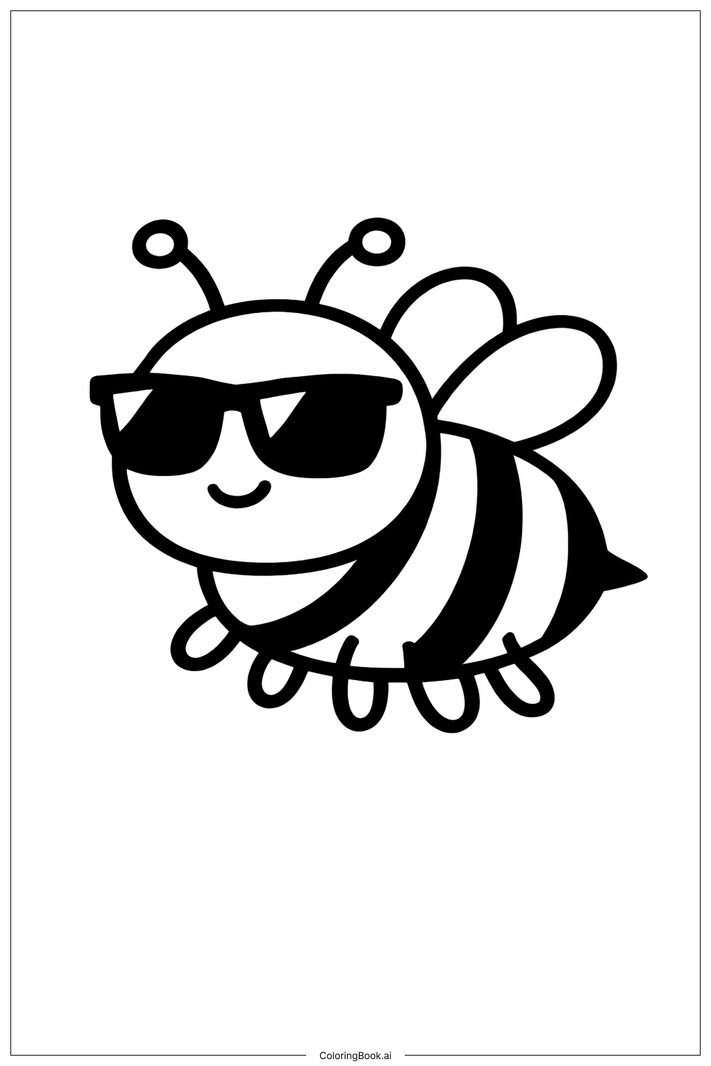 Bumblebee With Sunglasses Coloring Page