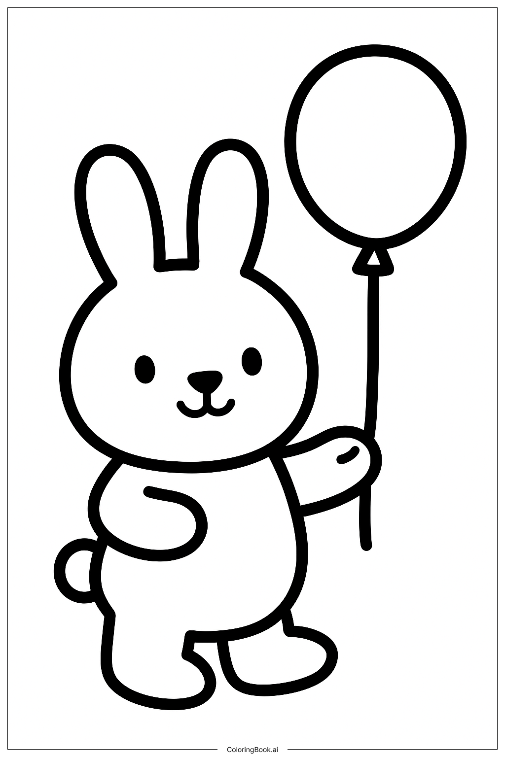  Kaninchen mit Ballon Ausmalseite 