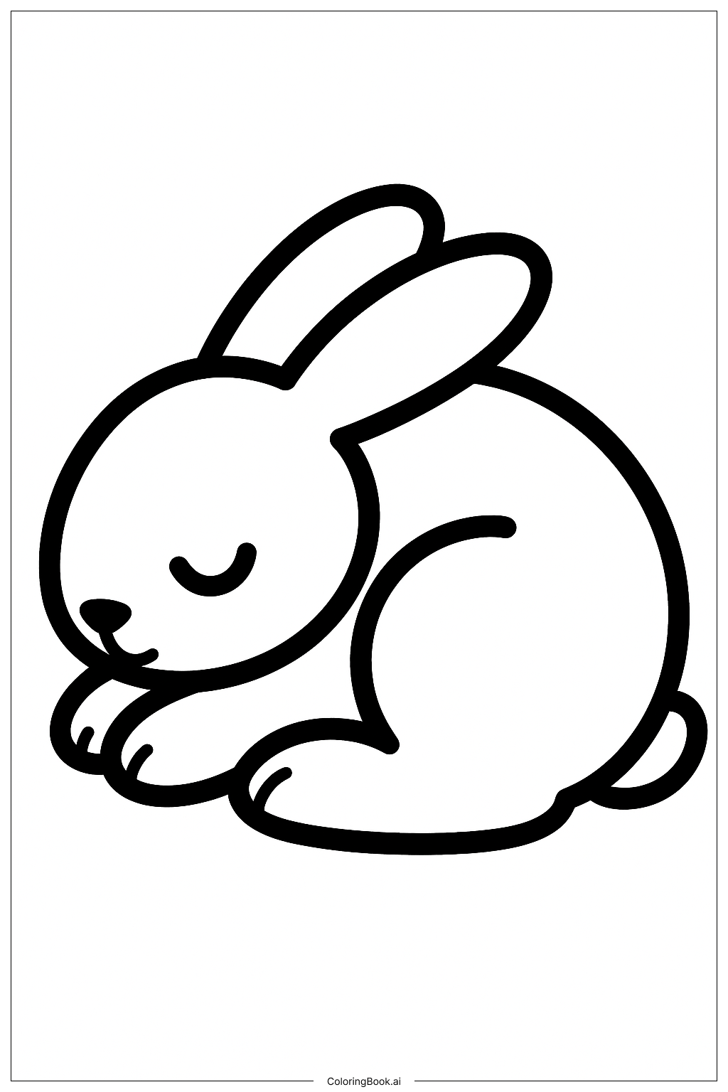  Schlafendes Kaninchen Ausmalseite 