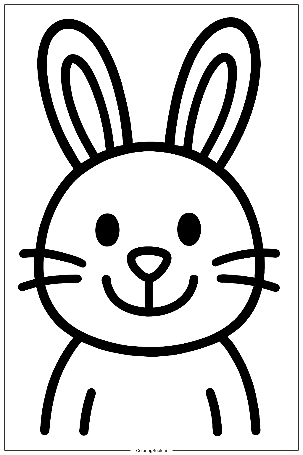  Häschen mit lächelndem Gesicht Ausmalseite 