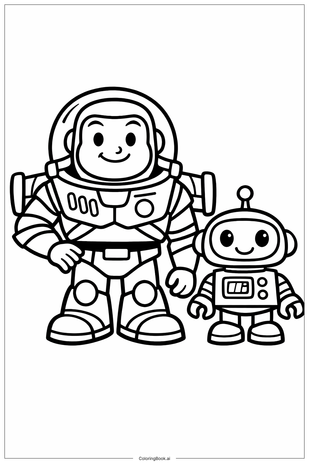  バズ・ライトイヤーの塗り絵ページ 