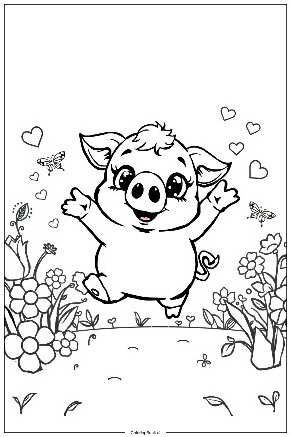  pig Coloring Page 