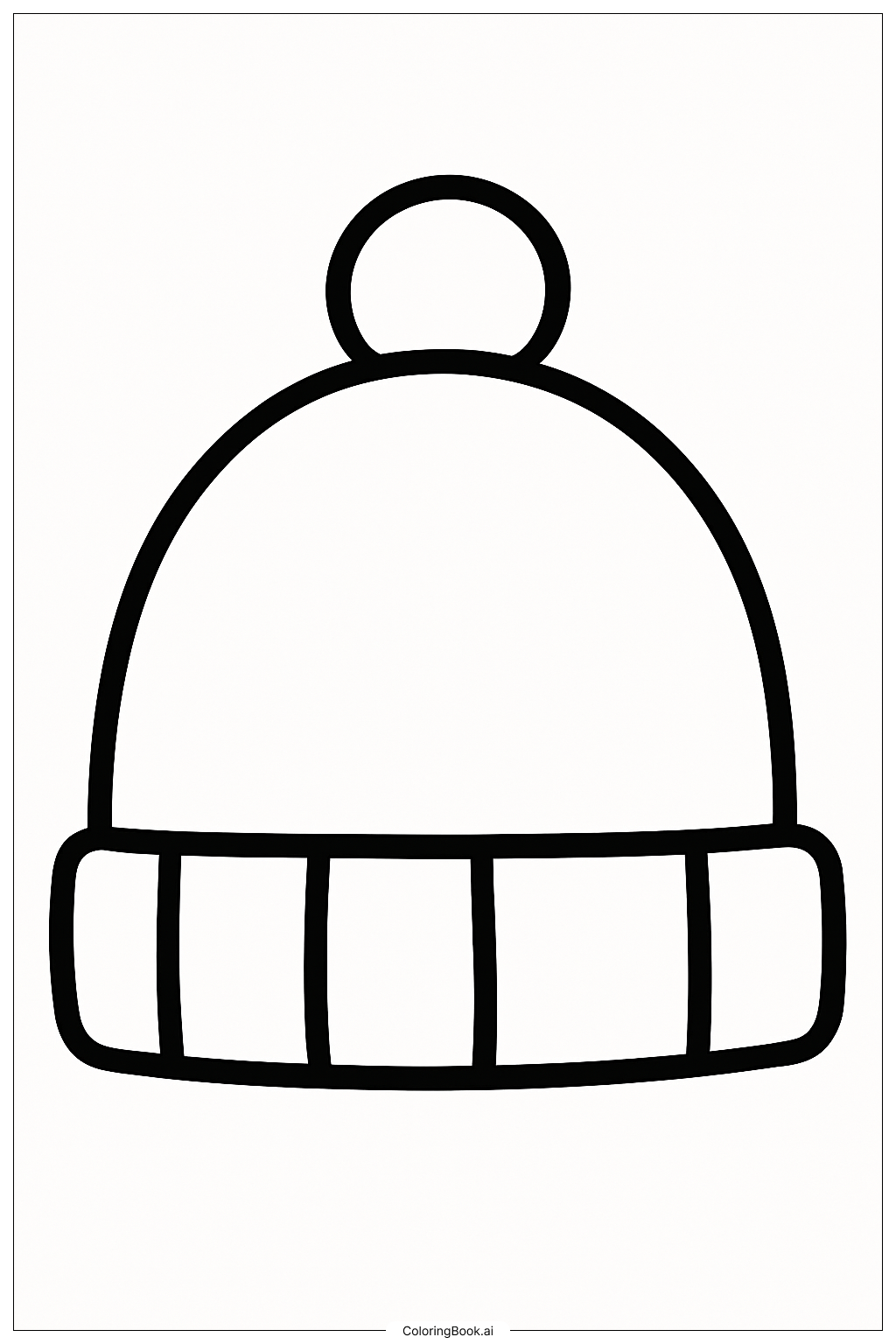 Página para colorear de Gorro Cálido de Invierno