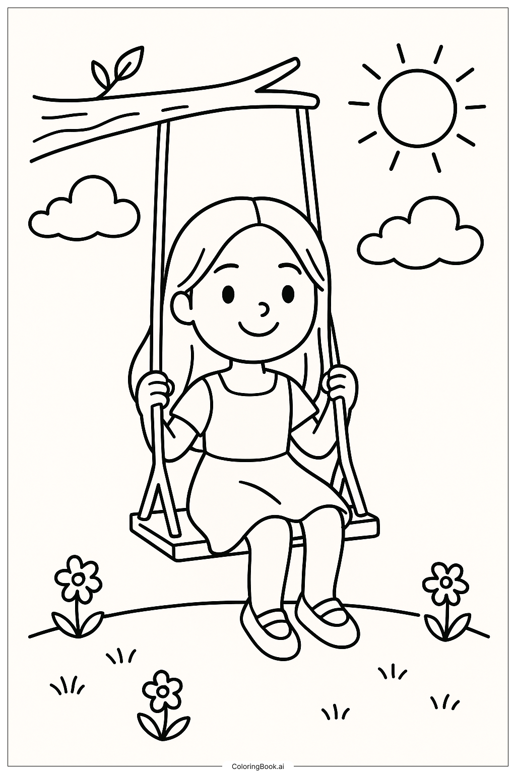  Olivia Rodrigo On A Whimsical Swing Set Coloring Page 