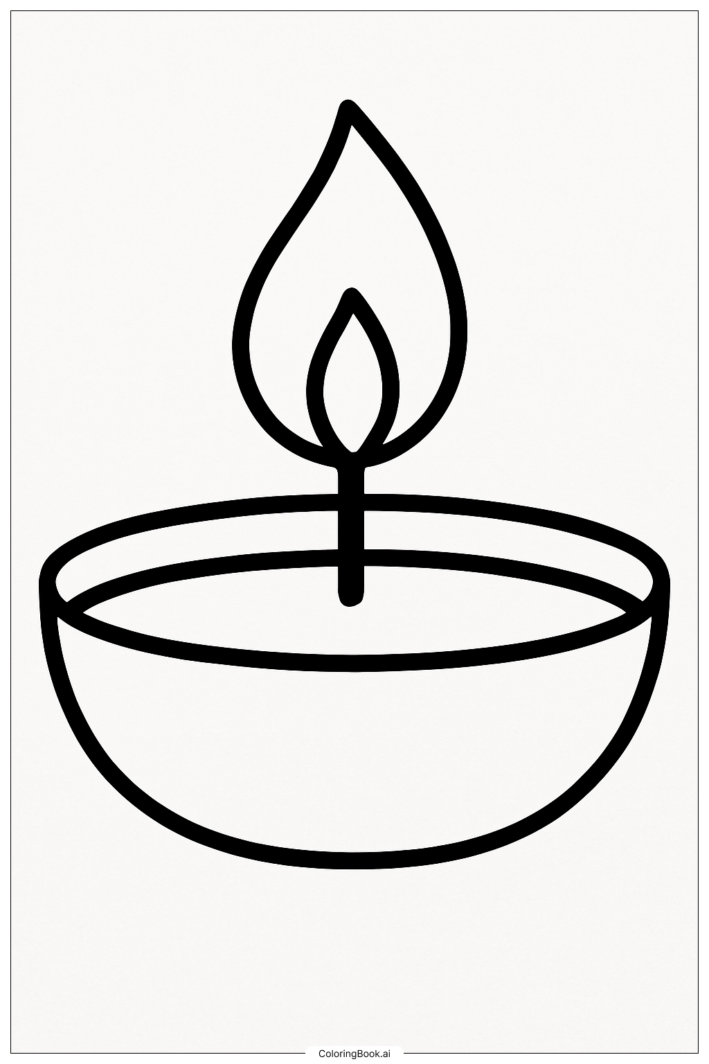 Eine Diwali-Kerze Ausmalseite
