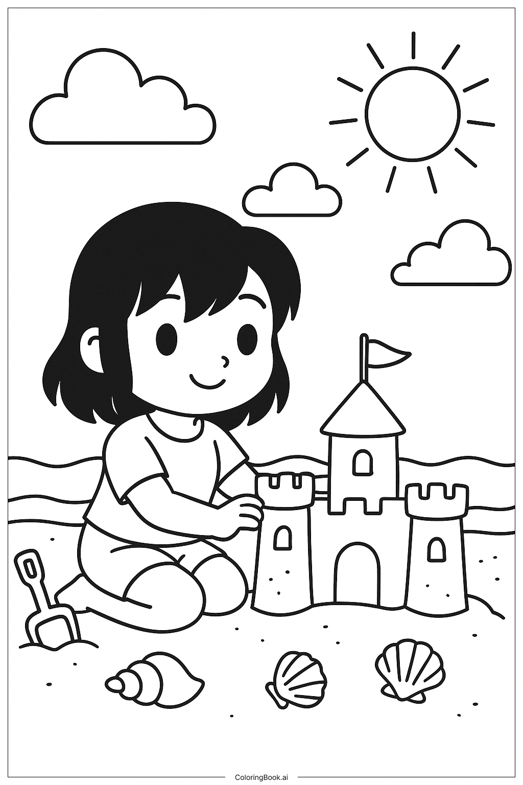  Aphmau Building A Sandcastle On The Beach Coloring Page 