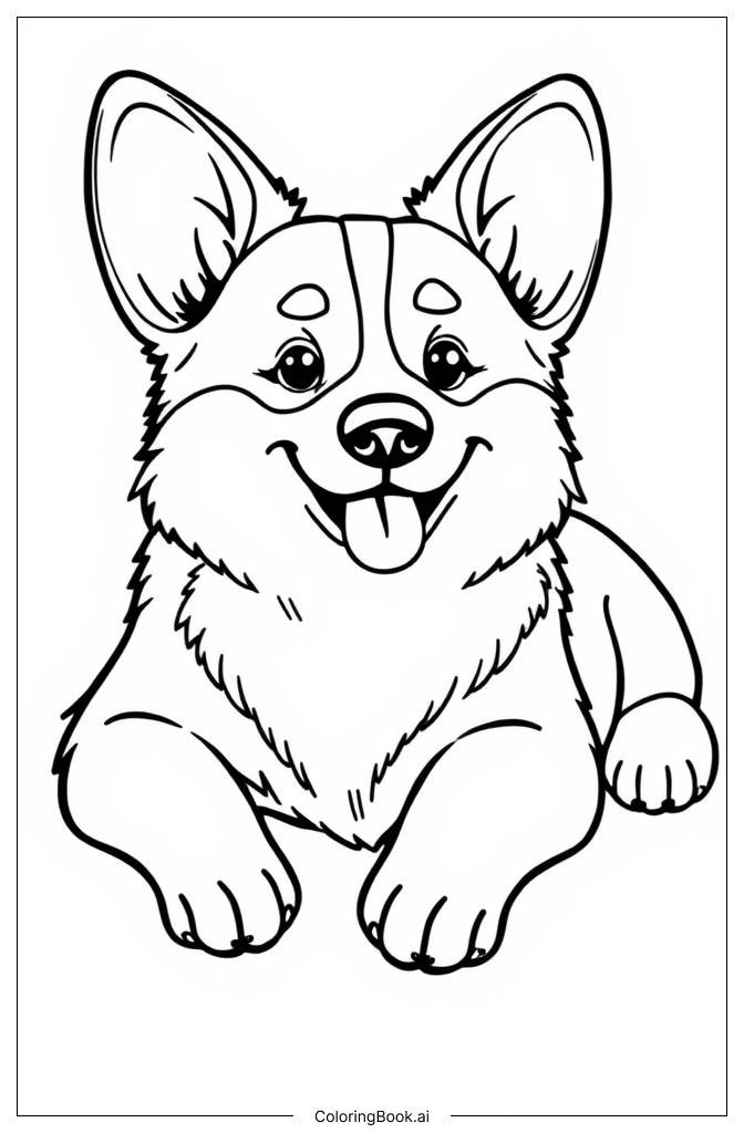  Página para colorir de Corgi de Lazer 