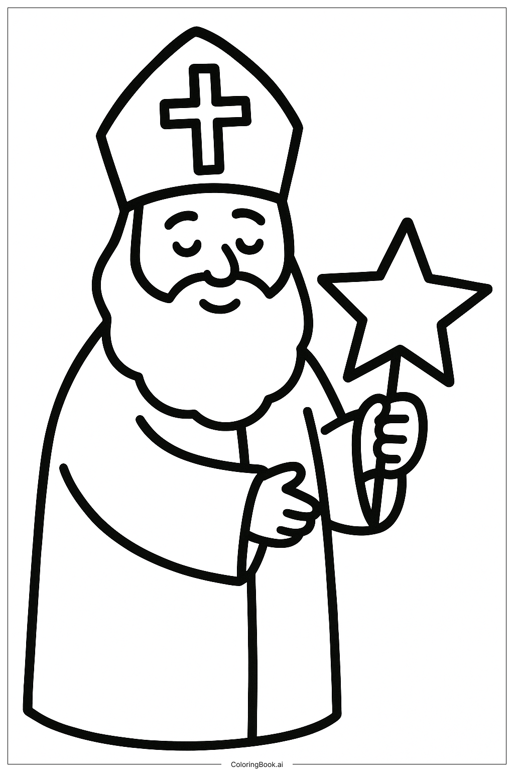 별을 든 성 니콜라스 색칠공부 페이지