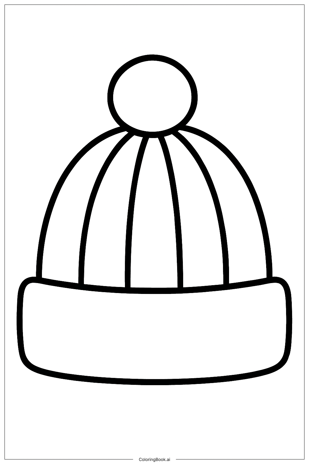 Página para colorear de Gorro de Invierno Tejido