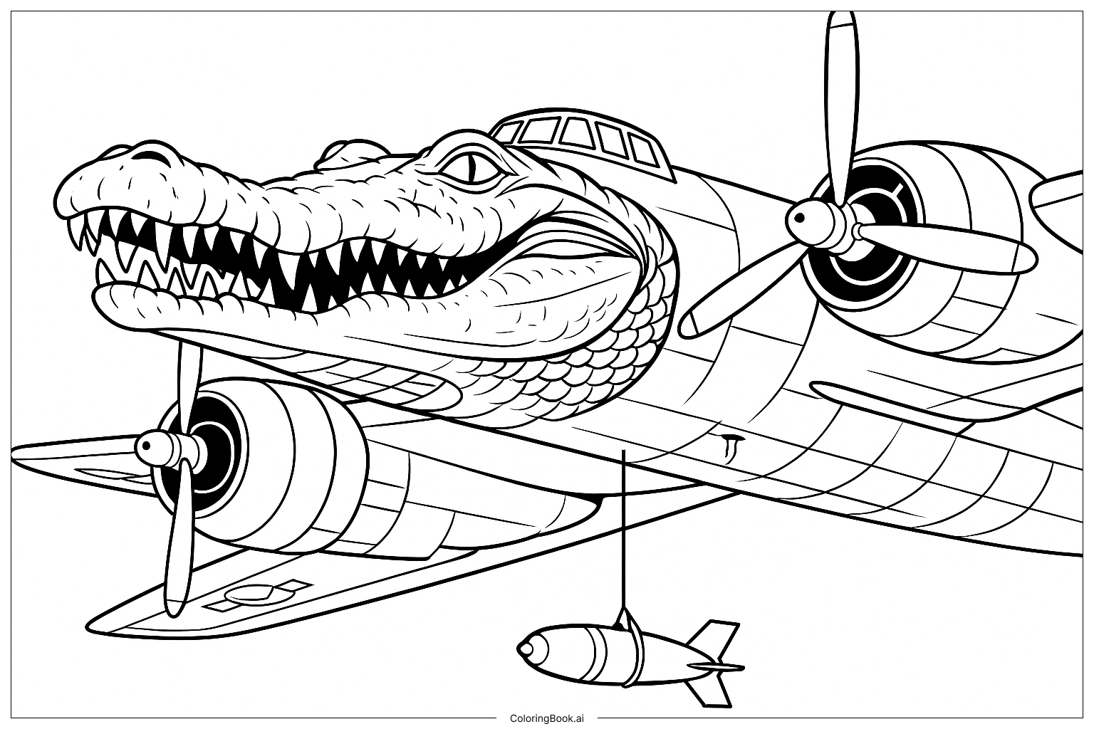 Tralalero Tralala Flying Coloring Page