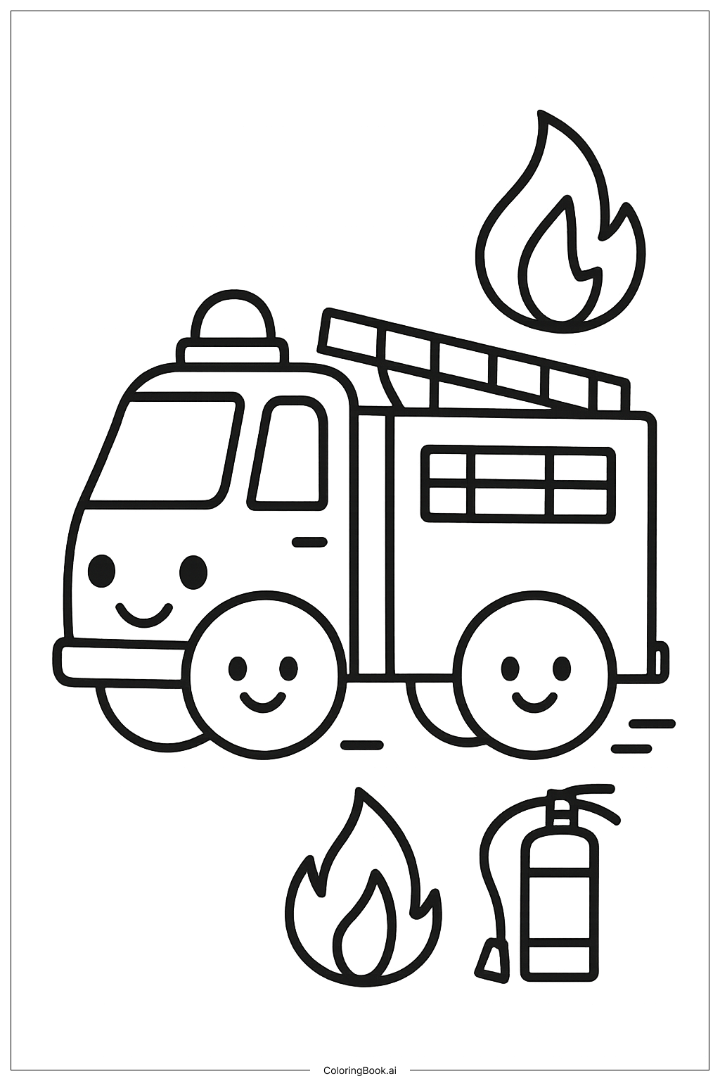 消防安全滚动行动填色页