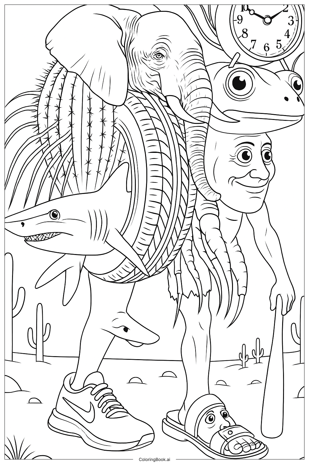  Trippa Troppa Tralala Lirilì Rilà Tung Tung Sahur Boneca Tung Tung Tralalelo Trippi Troppa Crocodina Coloring Page 