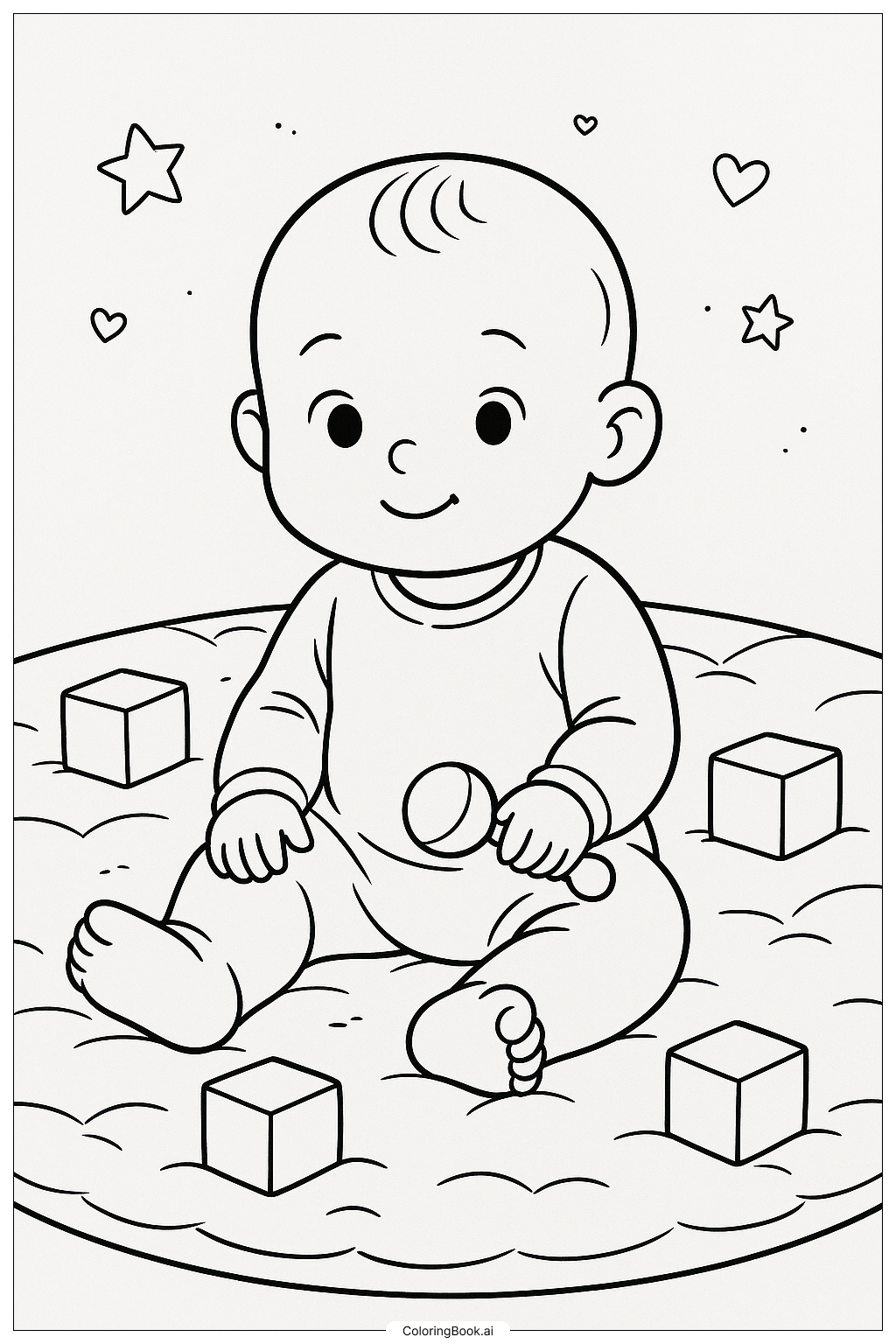  Baby On A Soft Play Mat Coloring Page 