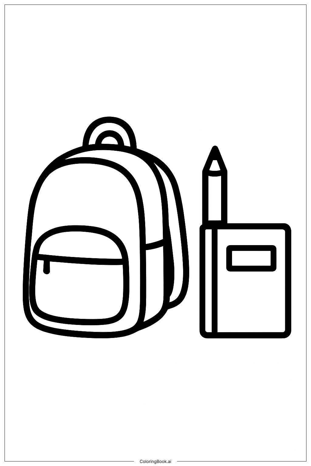  Page de coloriage Premier jour d'école Fournitures scolaires 