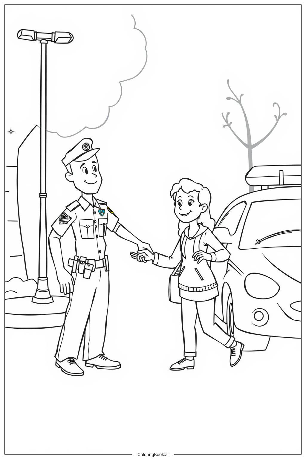  Police Stories of Courage and Service Coloring Page 