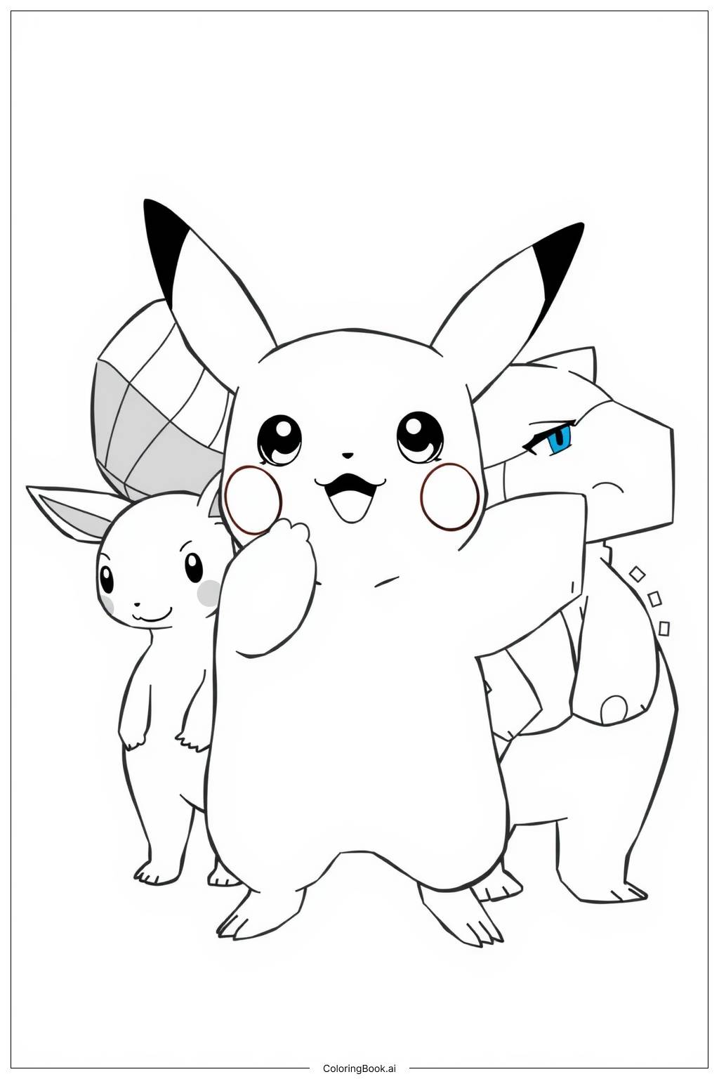  Pikachu Among Us Team Mission Coloring Page 