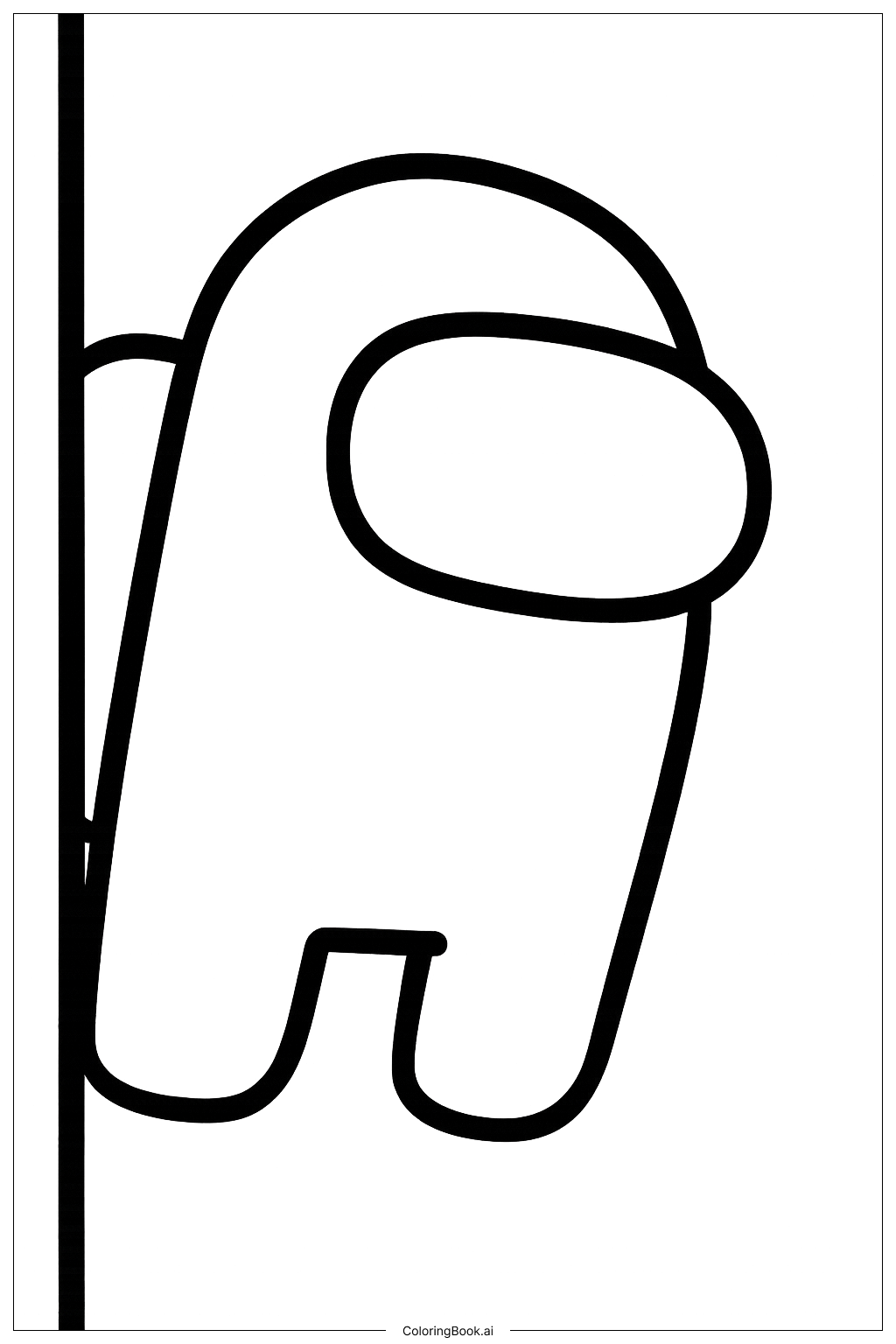  Among Us Character Peeking Coloring Page 