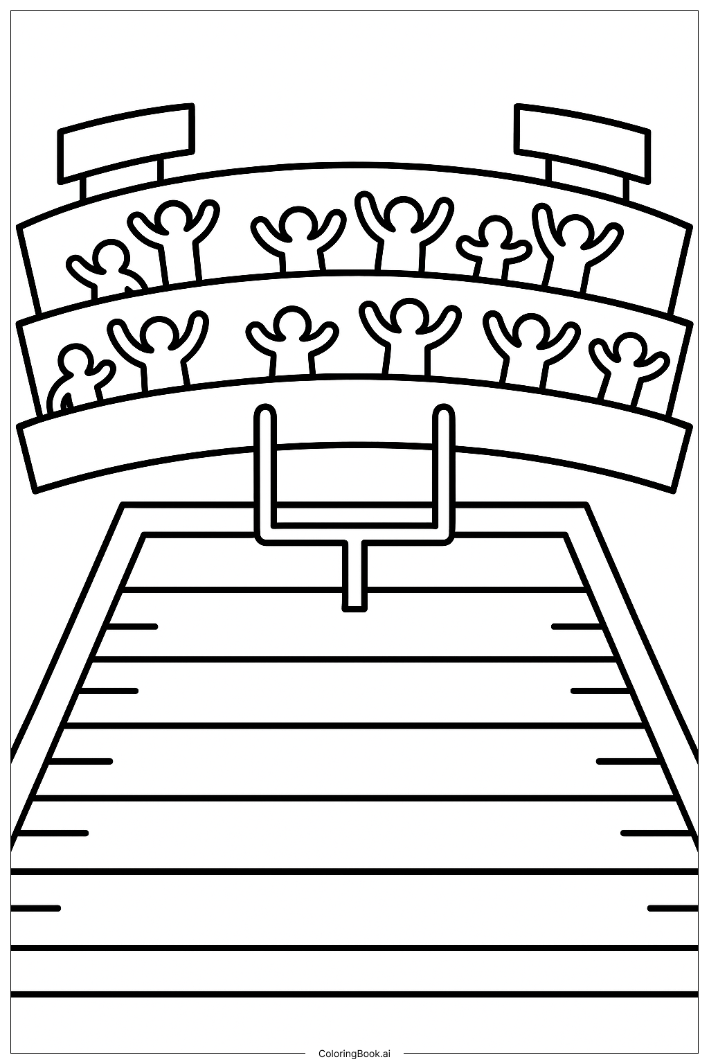  American Football Stadium With Cheering Fans Coloring Page 