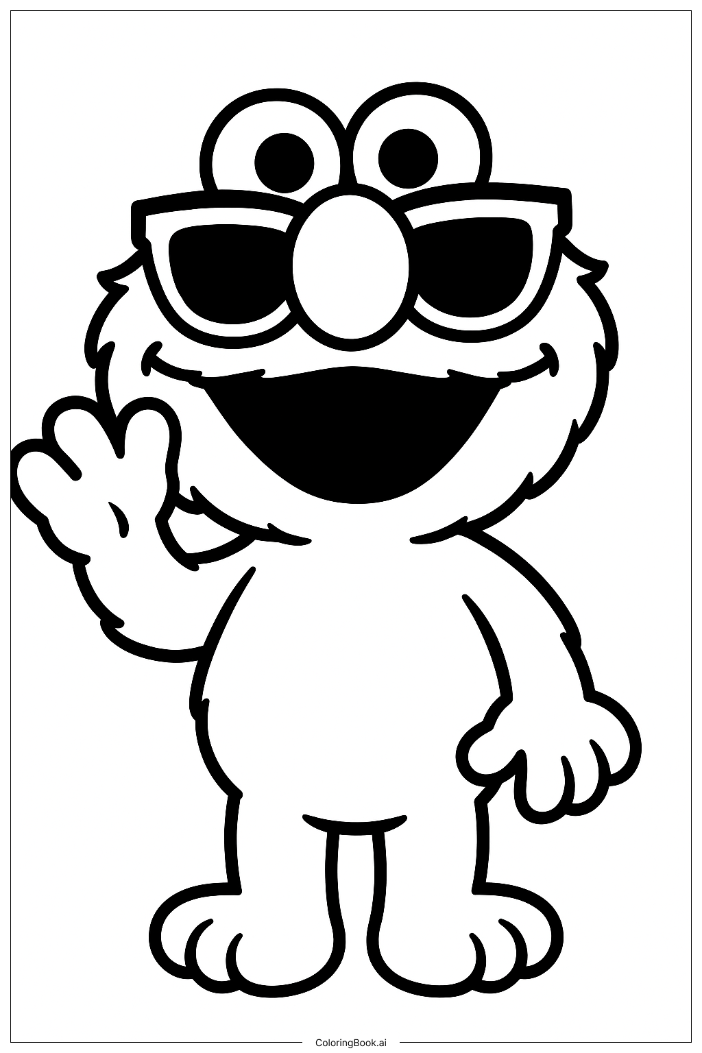  Elmo mit Sonnenbrille Ausmalseite 