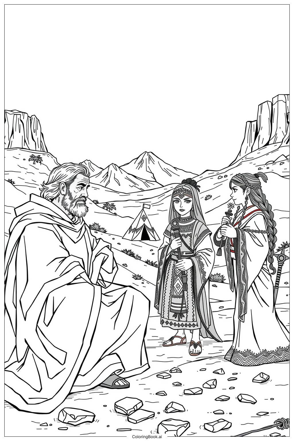  Job Bible Story Illustrated Coloring Page 