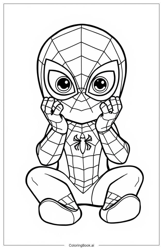  Mini Baby Spider-Man Ausmalseite 