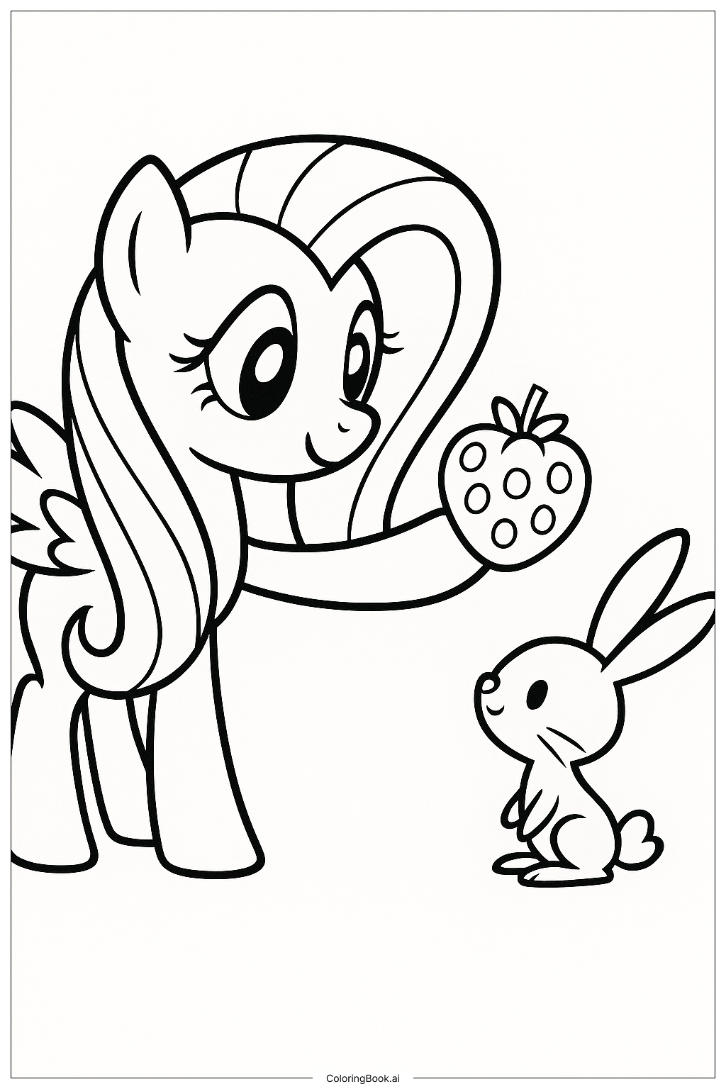  Trang tô màu Fluttershy Tặng Một Quả Berry Cho Người Bạn 