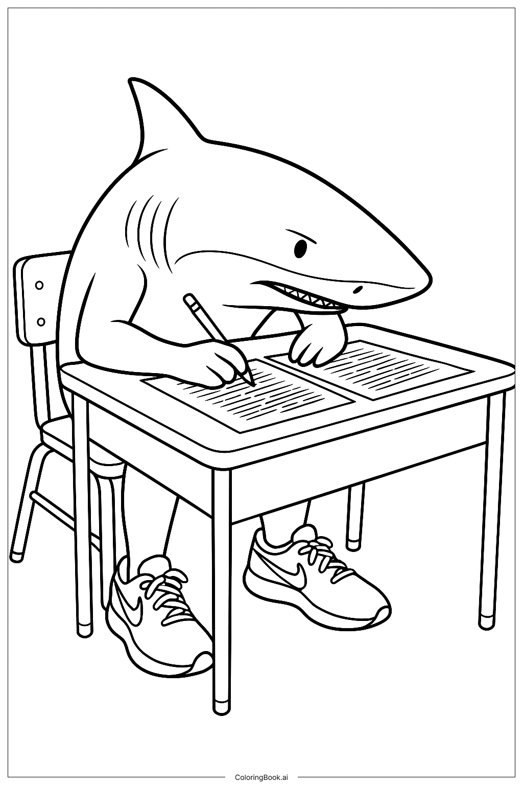  Tralalero Tralala Writing Coloring Page 