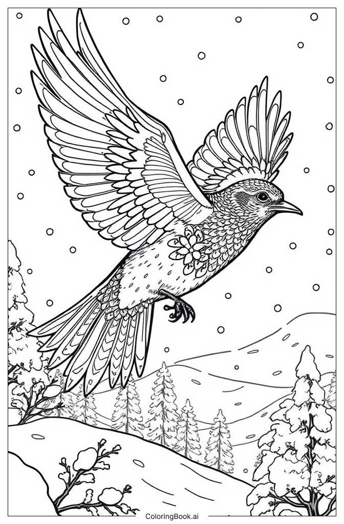  Winter bird Coloring Page 