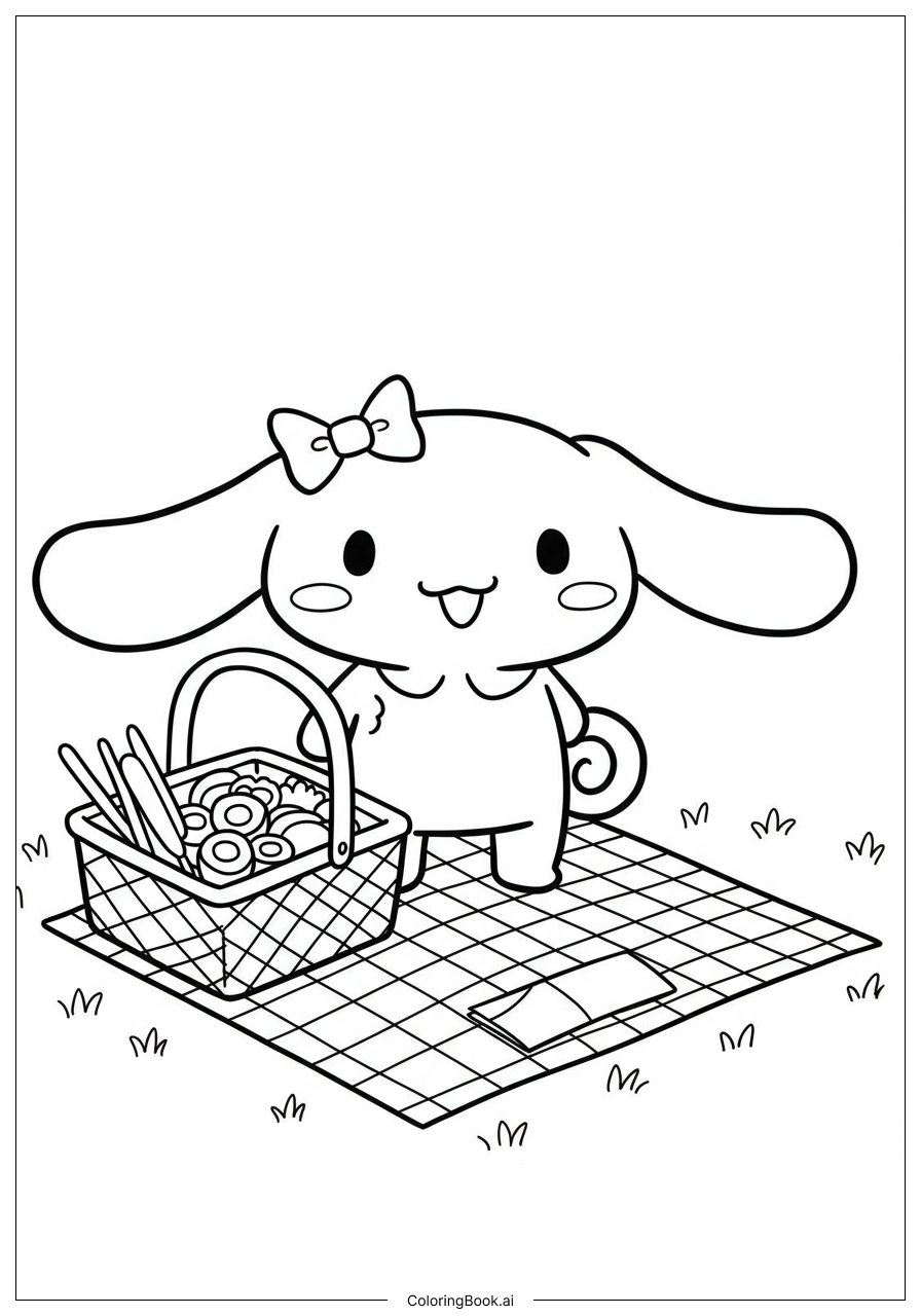  Cinnamoroll Picnic Basket Pattern Coloring Page 