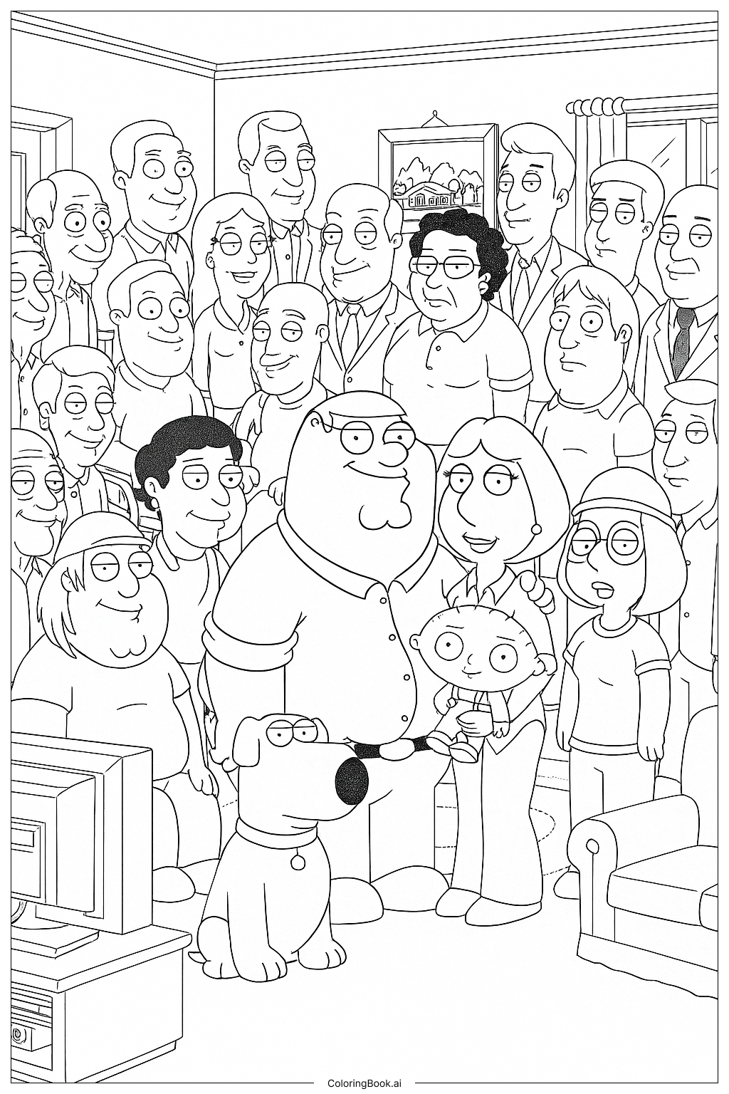  Family Guy Full Cast and Characters Poster Coloring Page 