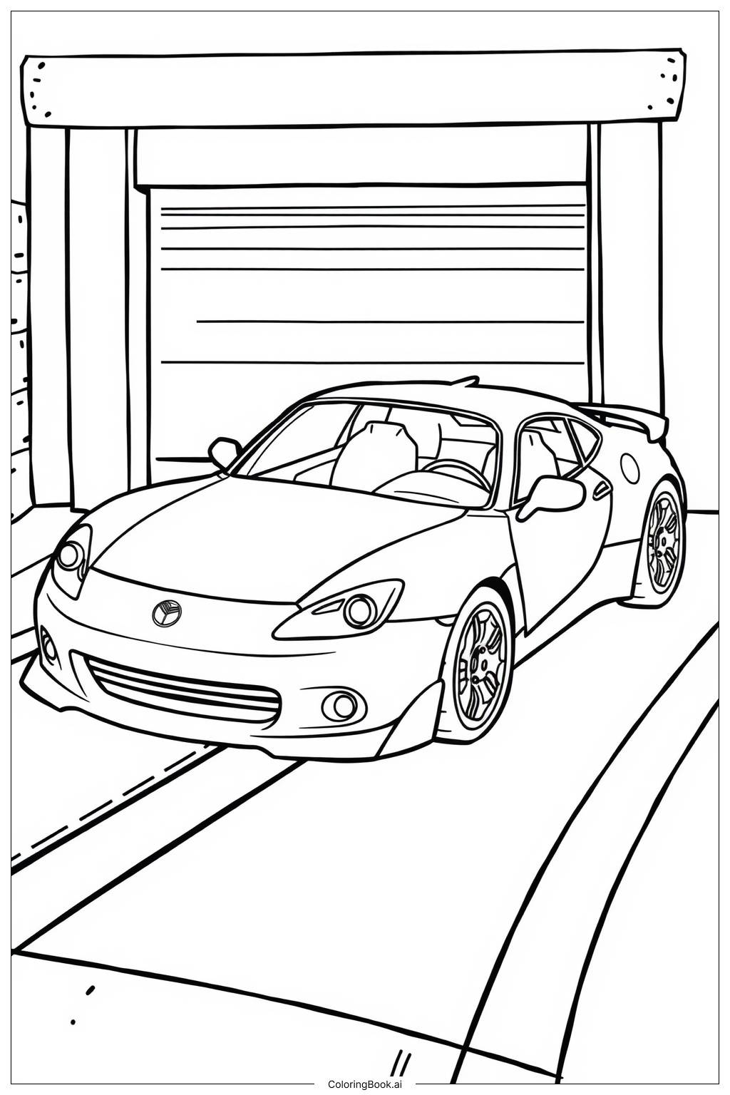  Page de coloriage Mini Voiture Sportive-2 