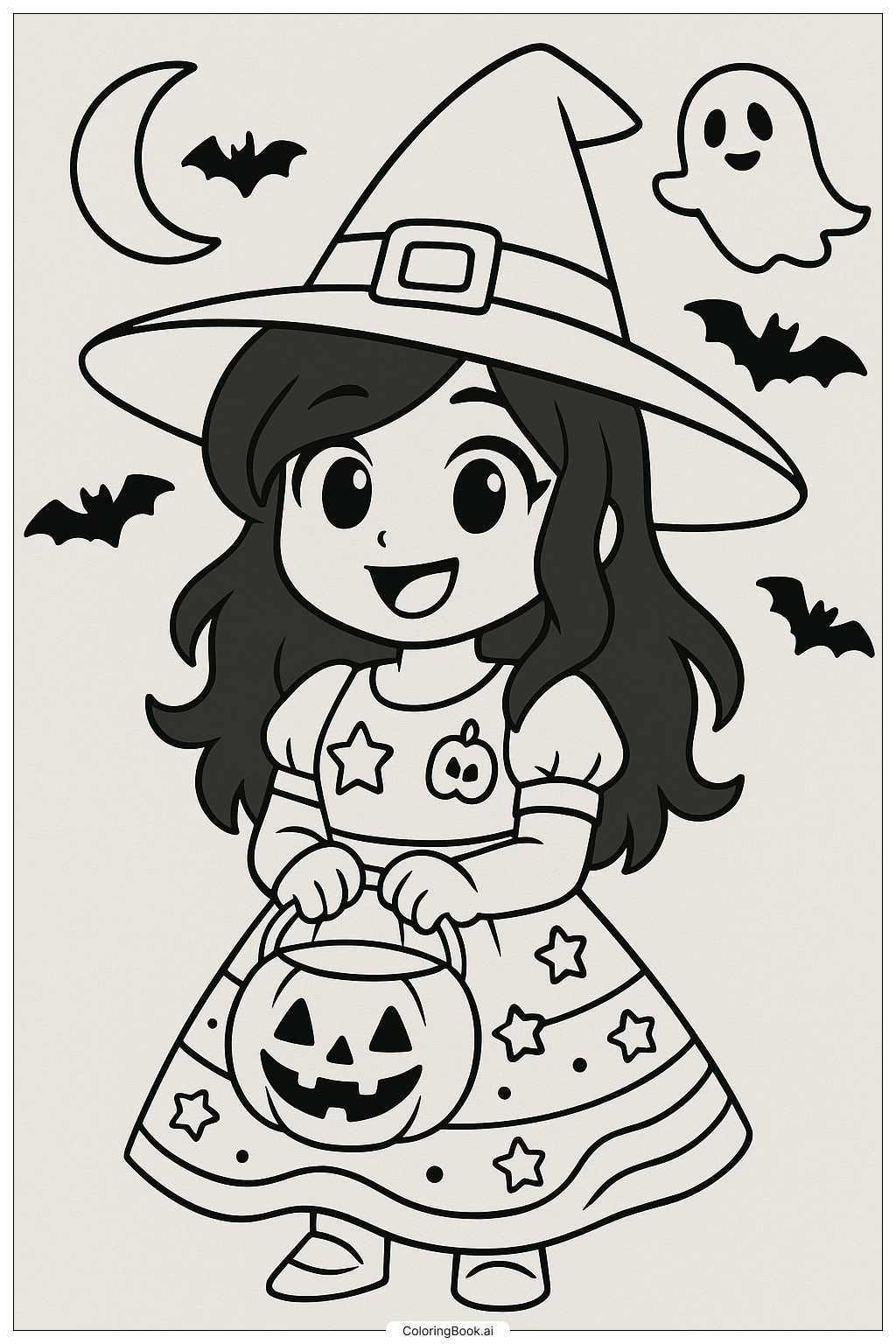  Aphmau Wearing A Witch Hat For Halloween Coloring Page 