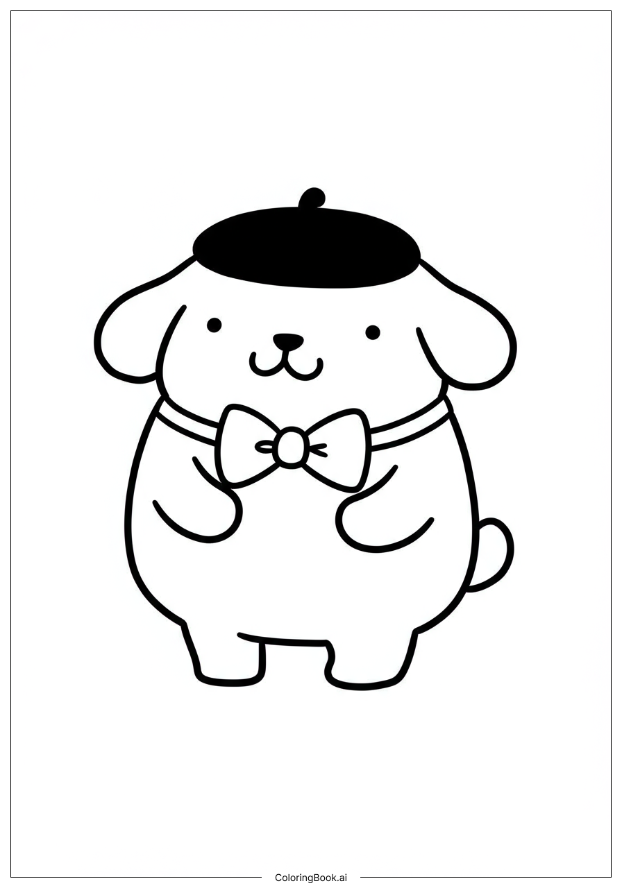  波姆蓬蓬與領結著色頁 