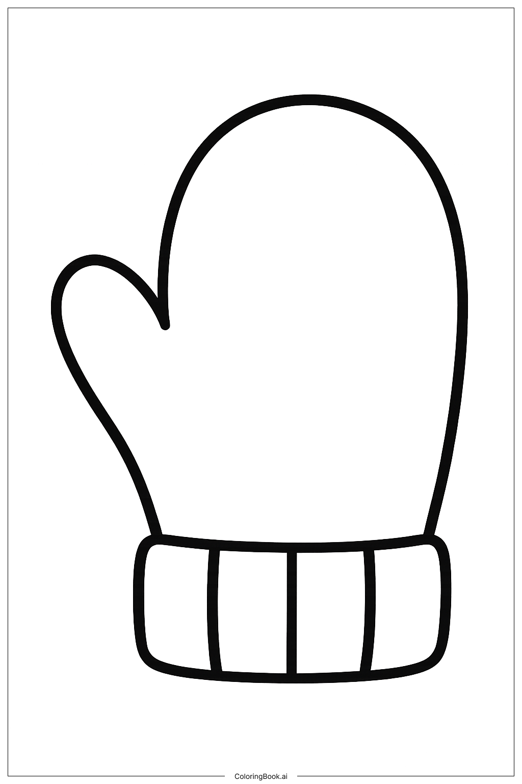  A Single Cozy Mitten Coloring Page 