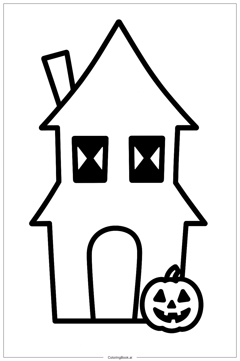  Ein Einfaches Halloween 2025 Spukhaus Ausmalseite 