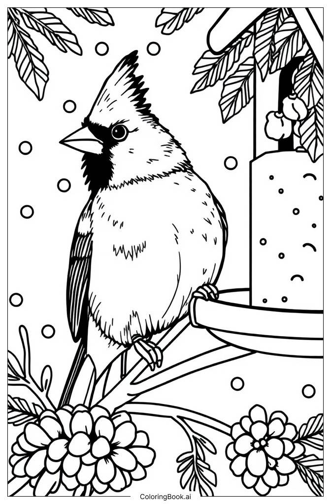  Winter Bird Coloring Page 