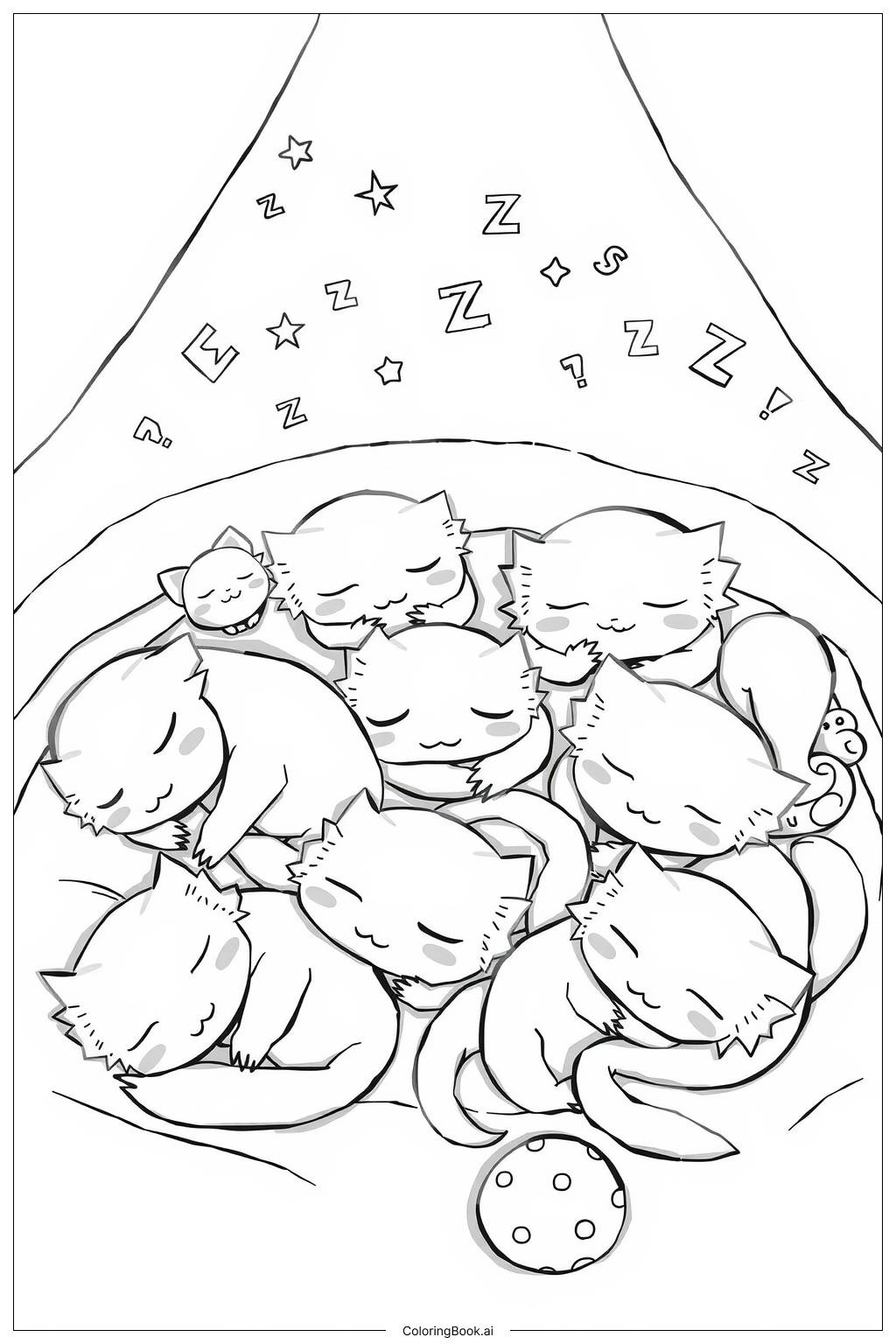  Page de coloriage Axolotl Endormi Heure de Sieste-2 