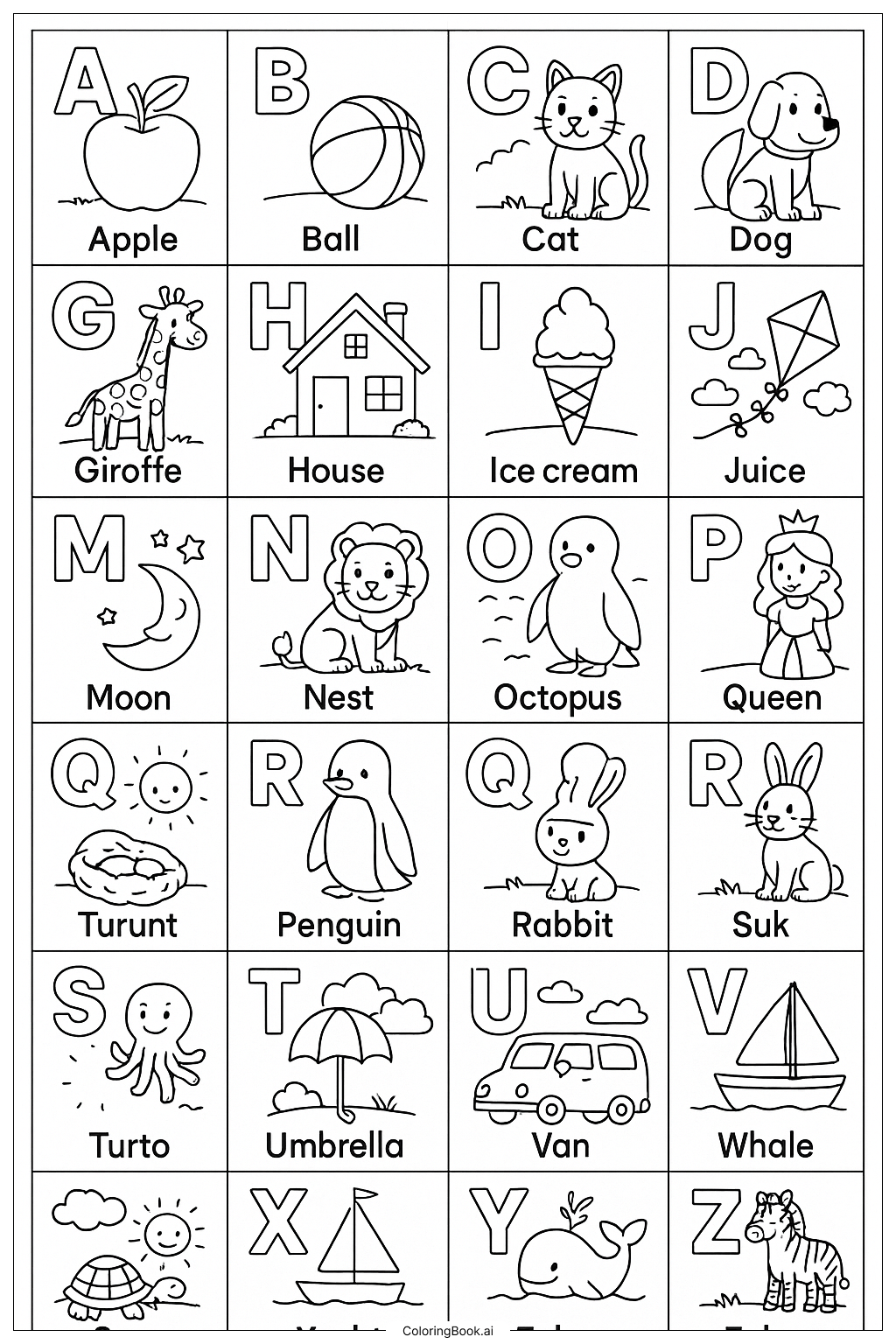 LT ぬりえ本　英語　数字 QV 数字ぬりえ」のアイデア 60 件【2025】 | ぬりえ, ぬり絵, 塗り絵