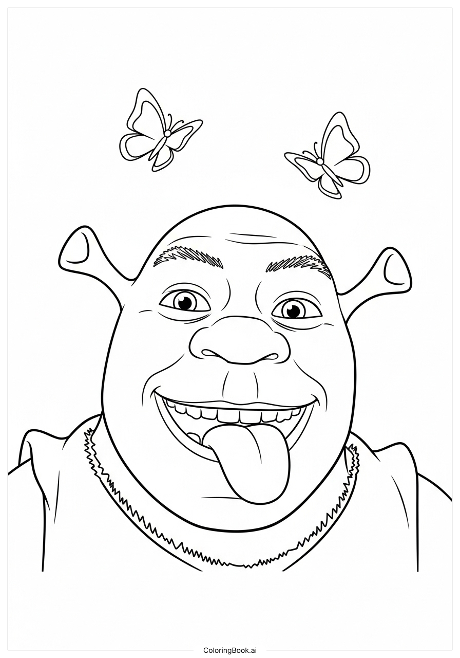 Trang tô màu Shrek Vui Nhộn Thè Lưỡi