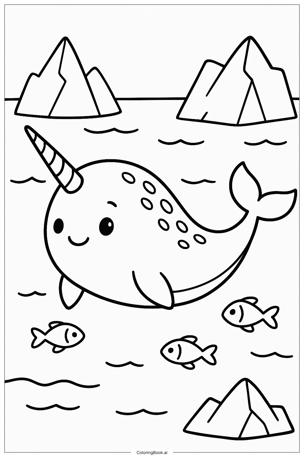  イッカクの塗り絵ページ 