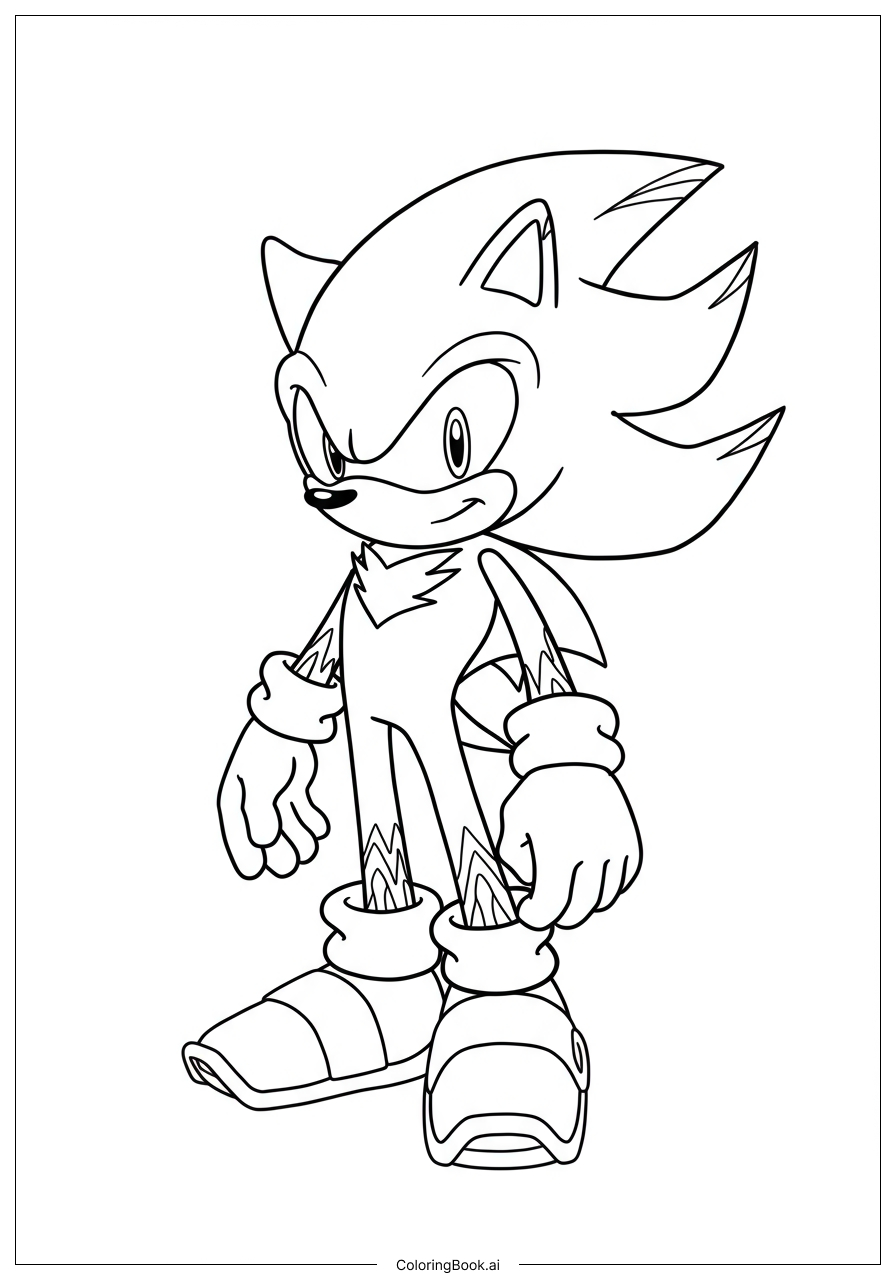  Page de coloriage Sonic de Darkspine avec des motifs arabes 